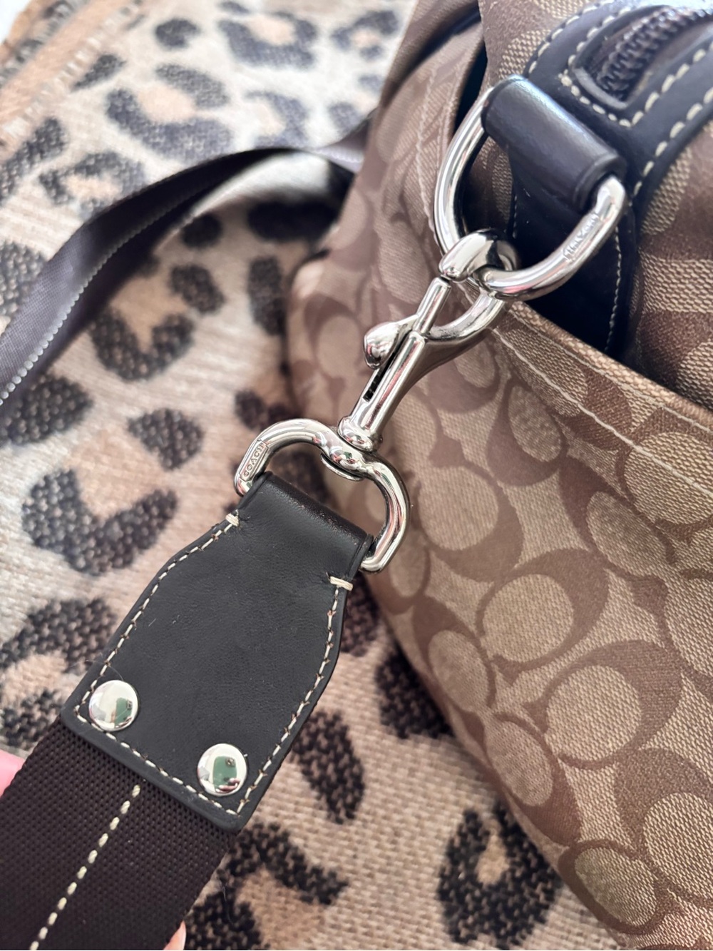 Coach Brown Signature Canvas Duffel Bag - Picture 9 of 13